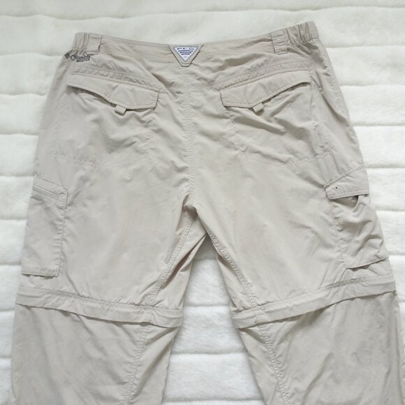 Columbia Men's PFG Convertible Pants 42x30 Omni-Shade Tan Performance Fishing - Picture 6 of 12
